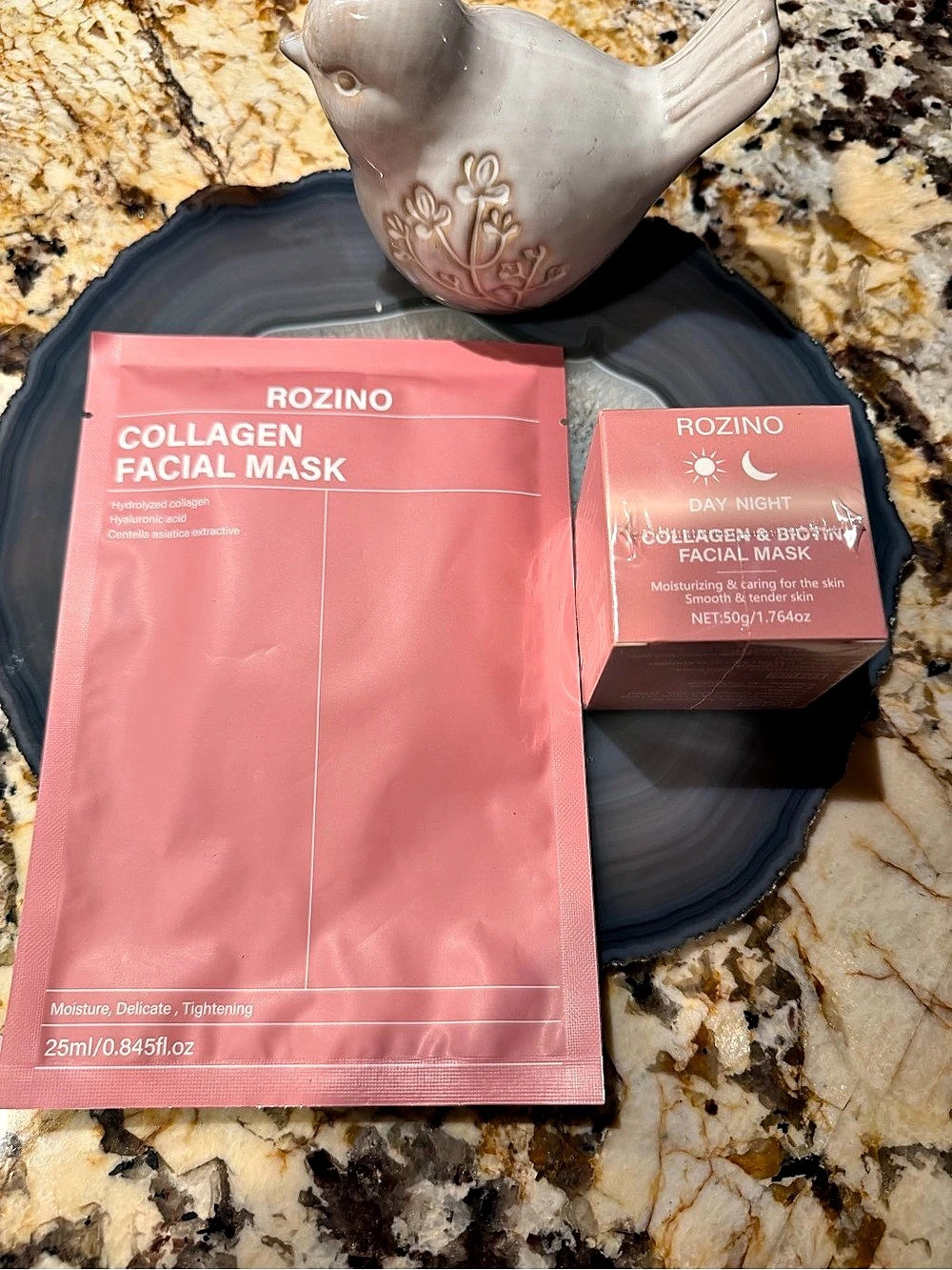 Rozino Collagen Facial Mask & Mask Cream in Pink NWT